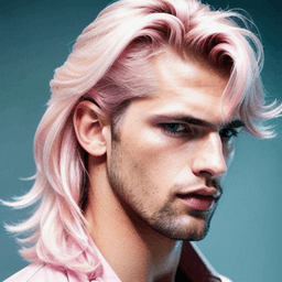 Mullet Light Pink Hairstyle AI avatar/profile picture for men